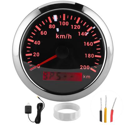 85mm GPS Speedometer 200kmh Odometer Waterproof for Boat Car Yacht MotorcycleBlack Dial