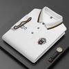 Men's High-Quality Embroidered Short-Sleeve POLO Shirts, Loose Fit for All Ages, Summer Style