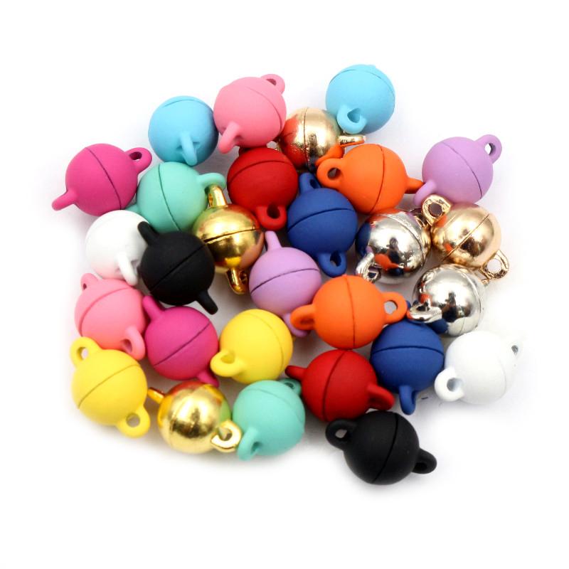 

5 Sets Round/Heart Shaped Magnetic Connected Clasps Beads Charms End Caps for DIY Couple Bracelet Necklace Making