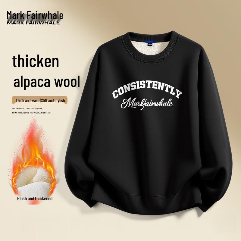 MARK FAIRWHALE Men s Loose Fit Fleece Lined Round Neck Sweatshirt