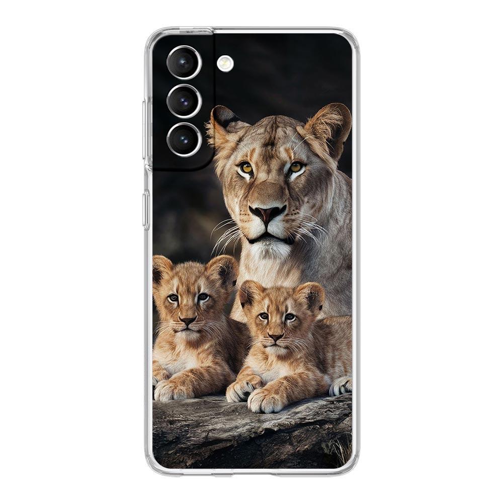 

Phone Case For Samsung Galaxy S25 S24 S23 FE S22 Ultra S20 S21 5G S10 S9 Plus S10E S8 Soft Clear Cover Lion Alpha Male Cub Samsung S22 5G