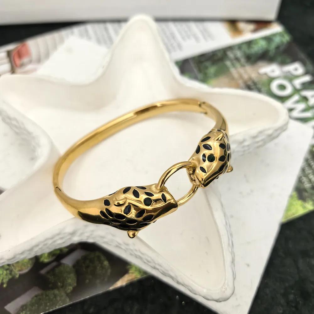 New High-end Cast Bracelet Leopard Head Versatile Fashionable Bracelet for Women