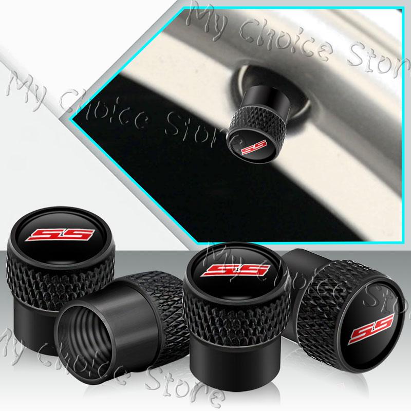4Pcs/lot Car Wheel Tire Valve Stem Caps Waterproof Covers For Chevrolet SS Logo Camaro Cruze Aveo Silverado Accessories