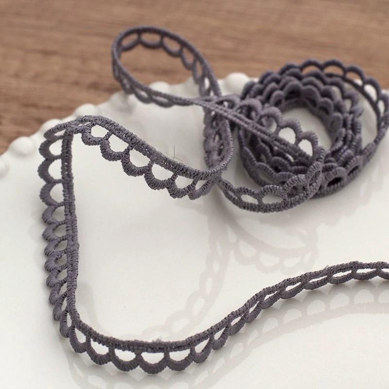 5 Yards White Black Hollow-Qut Lace Trim Embroidered Lace Fabric Ribbon Trimming Dress Costume Supplies DIY Craft 1CM Wide