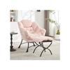 Fauteuil inclinable avec repose-pieds, accoudoirs et poches latérales, fauteuil d'angle rose