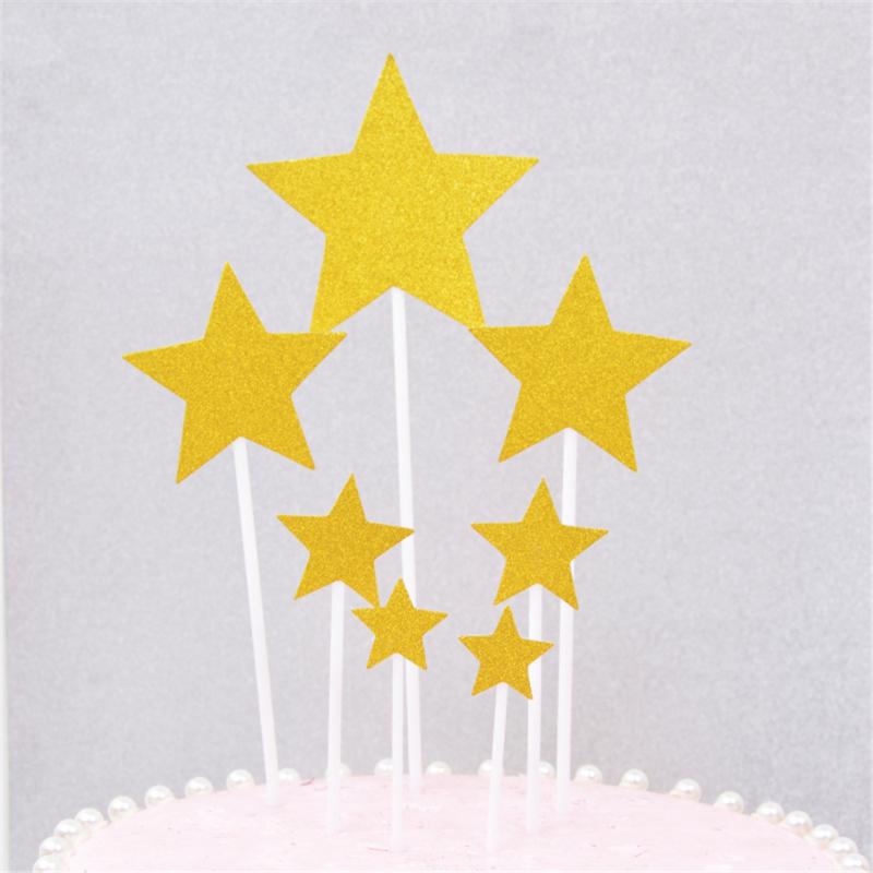 Birthday Cake  Decoration  Topper Five-pointed Star Love Star Dessert Cake Decoration Ornaments