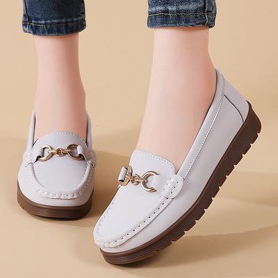 Women Moccasins Leather Shoes Driving Comfort Flats Casual Loafers Walking Maternity Shoes for Girl