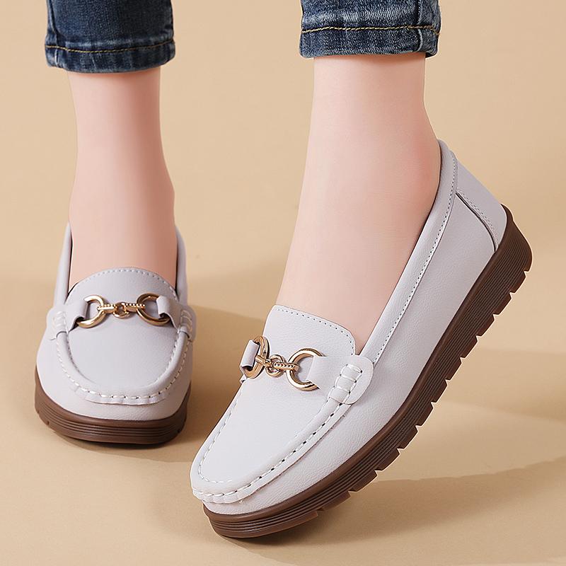 Women Moccasins Leather Shoes Driving Comfort Flats Casual Loafers Walking Maternity Shoes for Girl