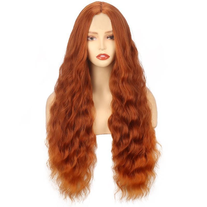 

Женские темно-оранжевые волнистые длинные вьющиеся волосы 26inch