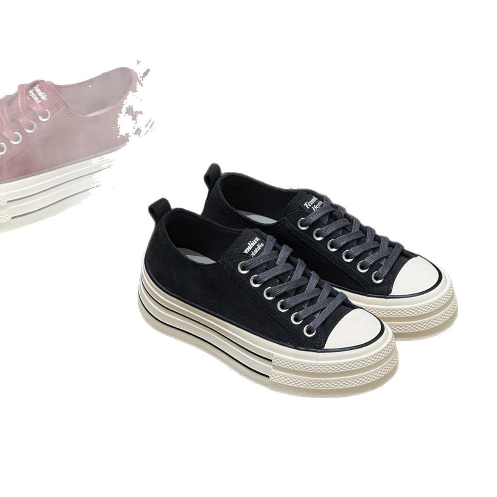 2025 autumn new leather retro platform heightening casual shoes women's board shoes versatile sports shoes niche single shoes women