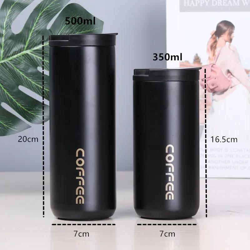 400ml/500ml Double Stainless Steel 304 Coffee Mug Leak-Proof Thermos Mug Travel Thermal Cup Thermosmug for Gifts