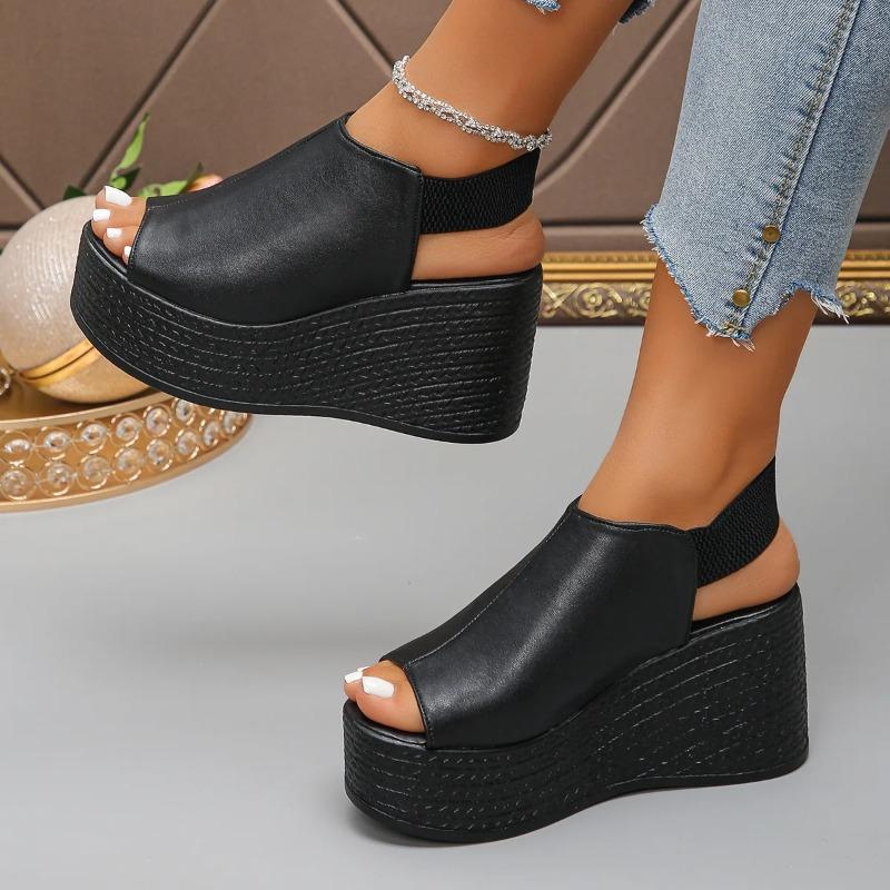 Damen Sandalen Sommer Keilsandalen Damen Plateau Hohe Absätze Schuhe Sexy Offene Sandale