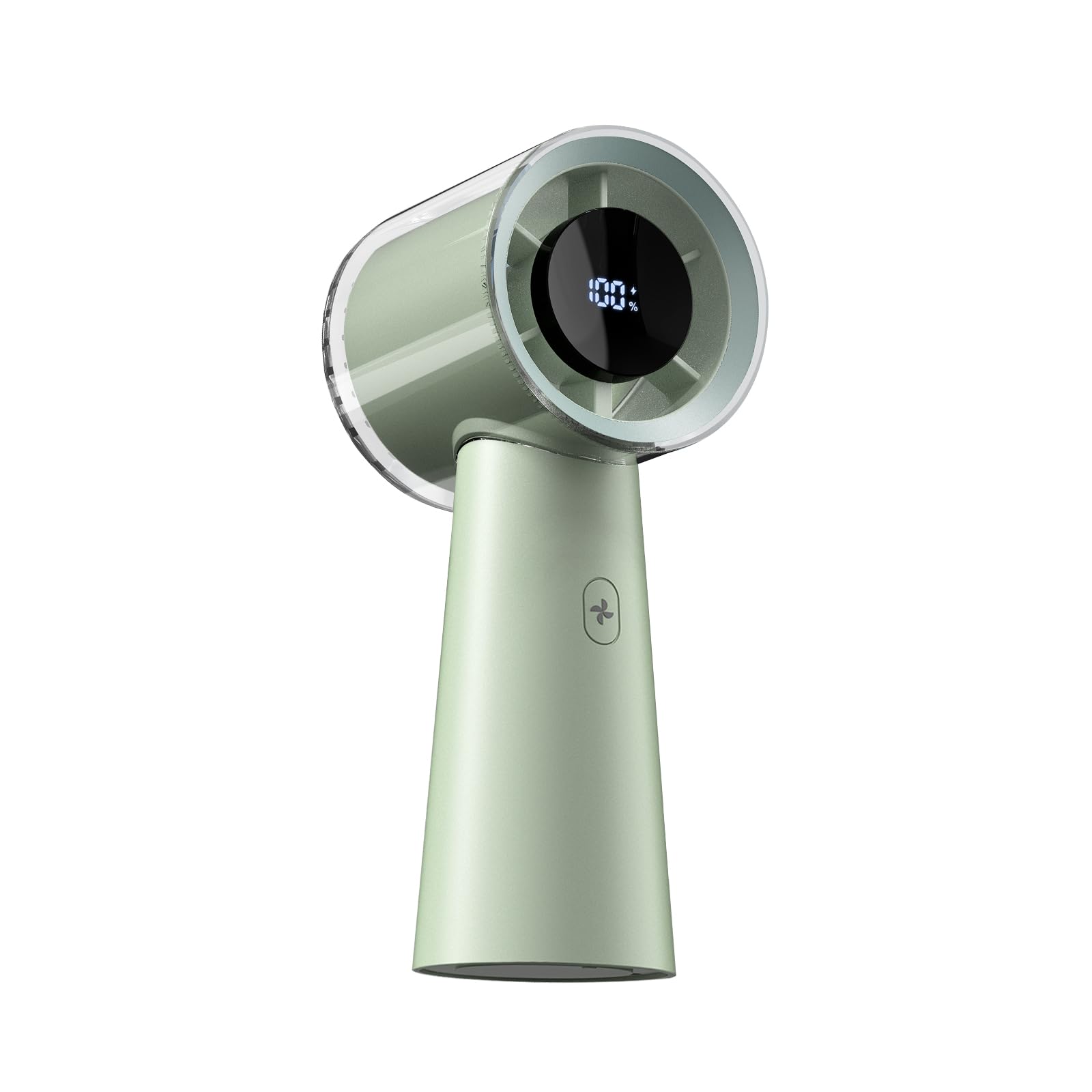 

Portable Handheld Desktop 100 Speed Super Powerful DC USB Up to 9 Hours of LED Battery Level Lightweight Perfect for Heatstroke Green Fan, Fan, зелений