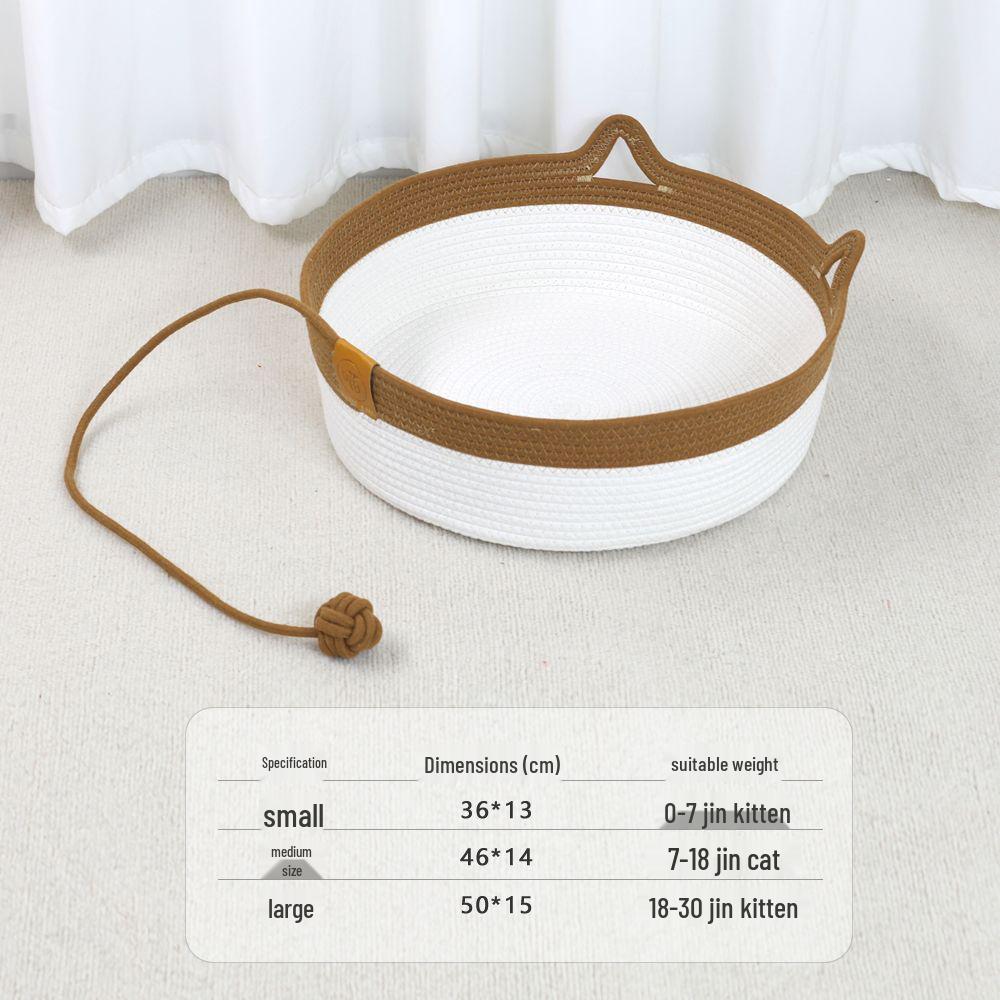 All-Season Cool Cat Bed with Scratching Post, Detachable and Washable, Cute Cotton Pad for Nail Grinding and Dirt Resistance