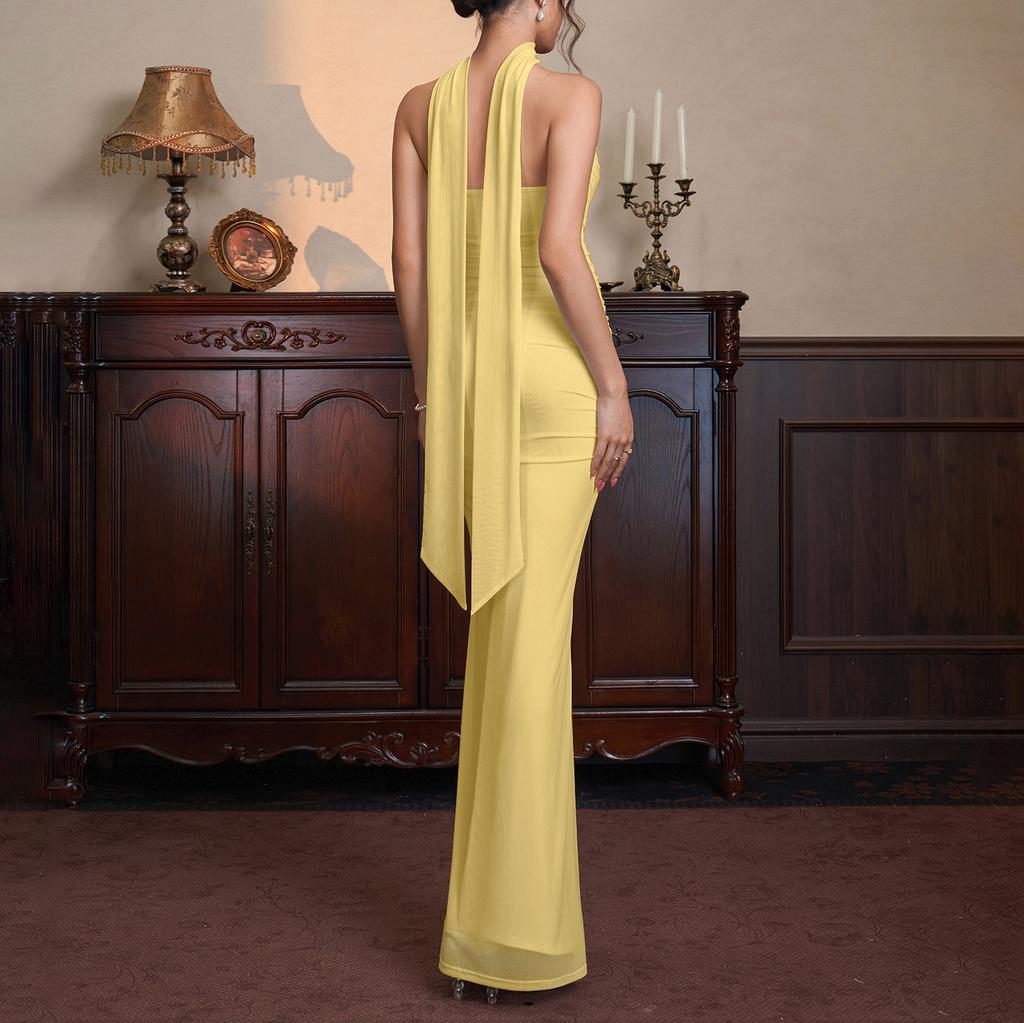 Summer New Mesh Fishbone Tube Top Dress, Sexy Temperament Muse Backless