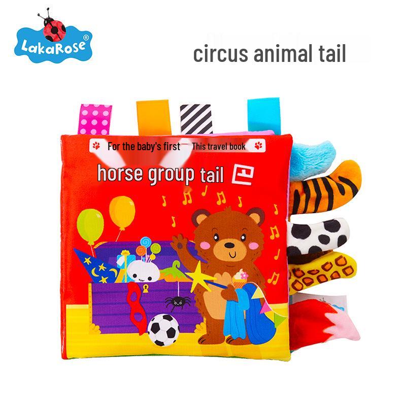 LakaRose Russian Animal Tail Crinkle Cloth Book for Baby Early Education (0-1 Years)
