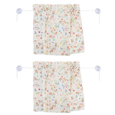 2PCS Simple Style Sunshade Curtain Adjustable Car Side Window Curtain Cute Car Curtain with Suction