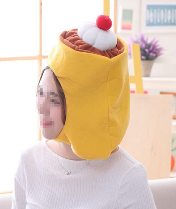 [DOKiDOKi] Pudding Sweets Hat Headgear Cosplay Transformation Headgear Halloween Costume for Party, Drinking Party, Year-End Party, Halloween Event