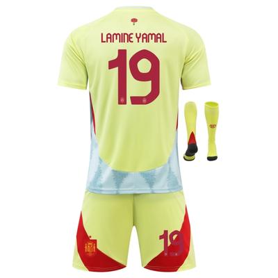 Spanien Yamal Kinder Fußballtrikot Rot Gelb Jugend Sportbekleidung