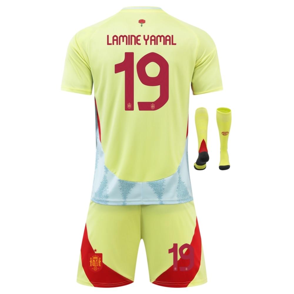 Maglia da Calcio Rossa e Gialla Yamal per Ragazzi Spagna Abbigliamento Sportivo Giovanile