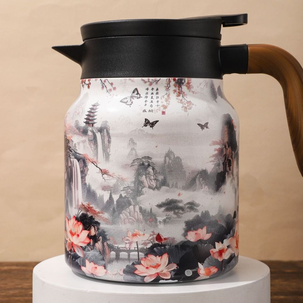 Drip-Proof Vintage Floral Tea Thermos Stainless Steel Stewed Tea Maker Mini Hot Tea Pot  Household