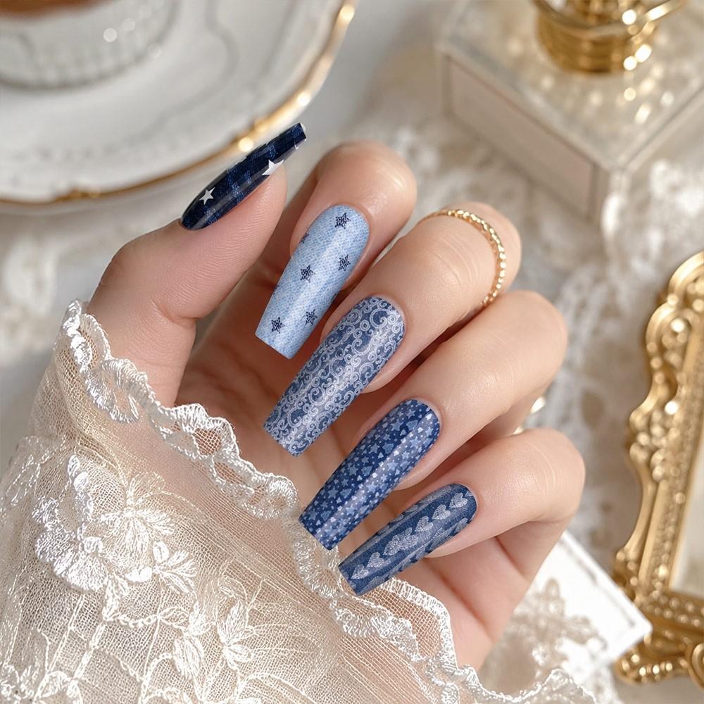Lace Design Nail Stickers Laser Nail Art Stickers Fashion Nail Foils  Manicure DIY