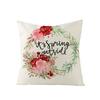 Flower Truck Pillowcase Nordic Linen Printed Sofa Pillowcase Living Room Bedroom Bedside Cushion Cover