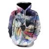 Hayvan At 3D Baskılı Kapüşonlu Sweatshirt Erkek Kadın Moda Sokak Giyimi Oversize Kapüşonlular Kazaklar Kapüşonlu Sweatshirtler Erkek Üstler Erkek Giyim