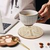 1pc Flower of Life Basswood Coaster Placemats Laser Cut Non-slip Carved Coaster Wood Round Cup Pad Table Mat Art Home Decor