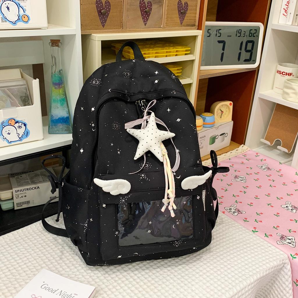 Schoolbag Korean Ins Star Schoolbag Unpopular Niche Does Not Collide with Junior High School Girls High Value High School Students Simple Backpack
