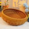 Hand-Woven Rattan Snack & Fruit Basket - Desktop Sundries, Bread, and Steamed Buns Storage Basket