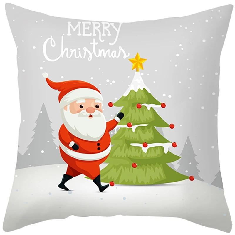 Санта-Клаус Снеговик Шихе Tree Town Рождественское украшение Подушка Комплект спальня диван ресторан автомобиль подушка рукав наволочка 40x40cm 529₽