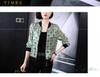 Women's Retro Printed Baseball Jacket - Trendy Short Coat for Spring, Autumn & Winter