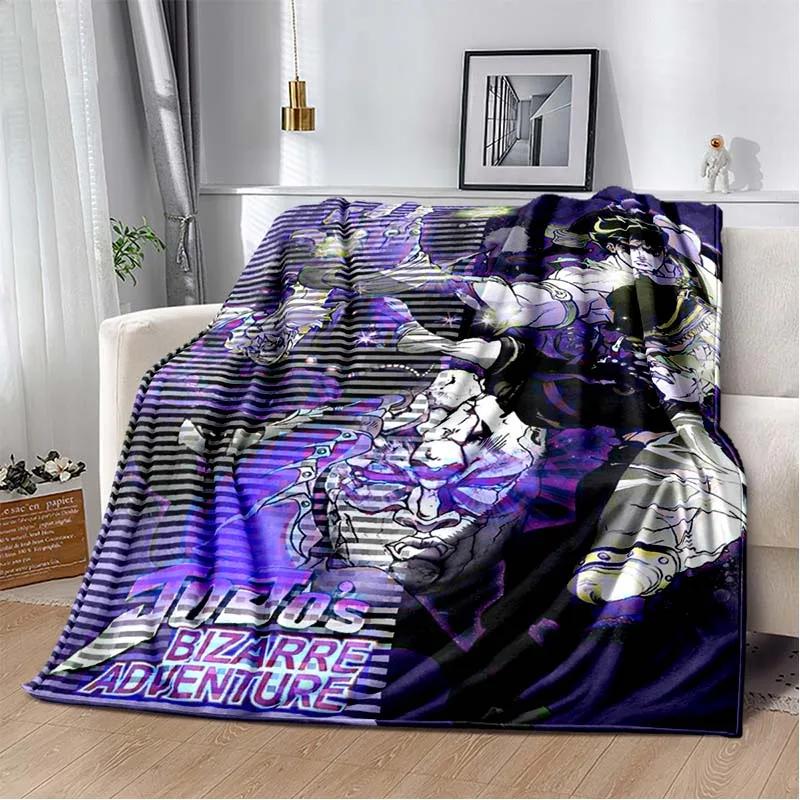 Anime JoJo Bizarre Adventure Flannel Blankets Print Child Adult  Throws Blanket Sofa Travel Teen Student Blanket