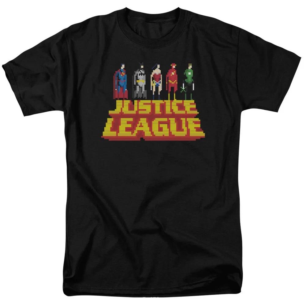 Comics Justice League Standing Above Black TShirt S