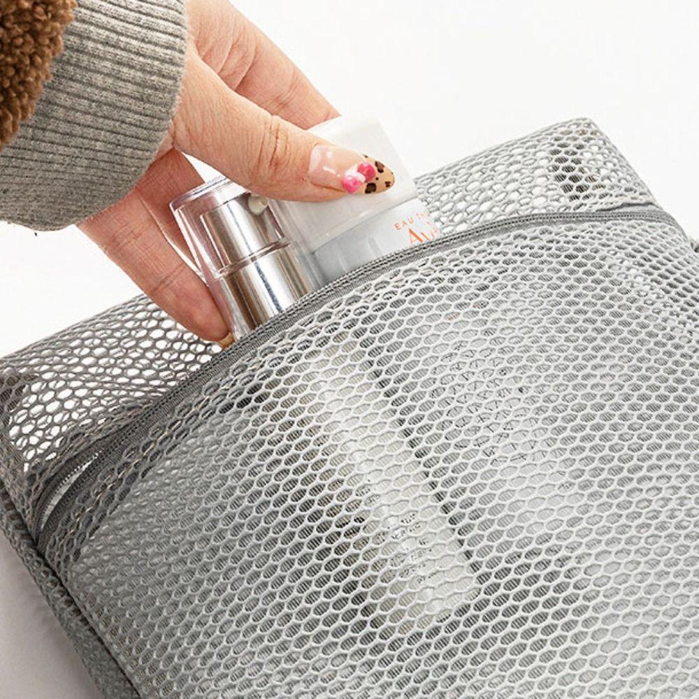 Visible Mesh Makeup Bag Hollow Nylon Storage Pouch Breathable Mesh Cosmetic Bag Girls