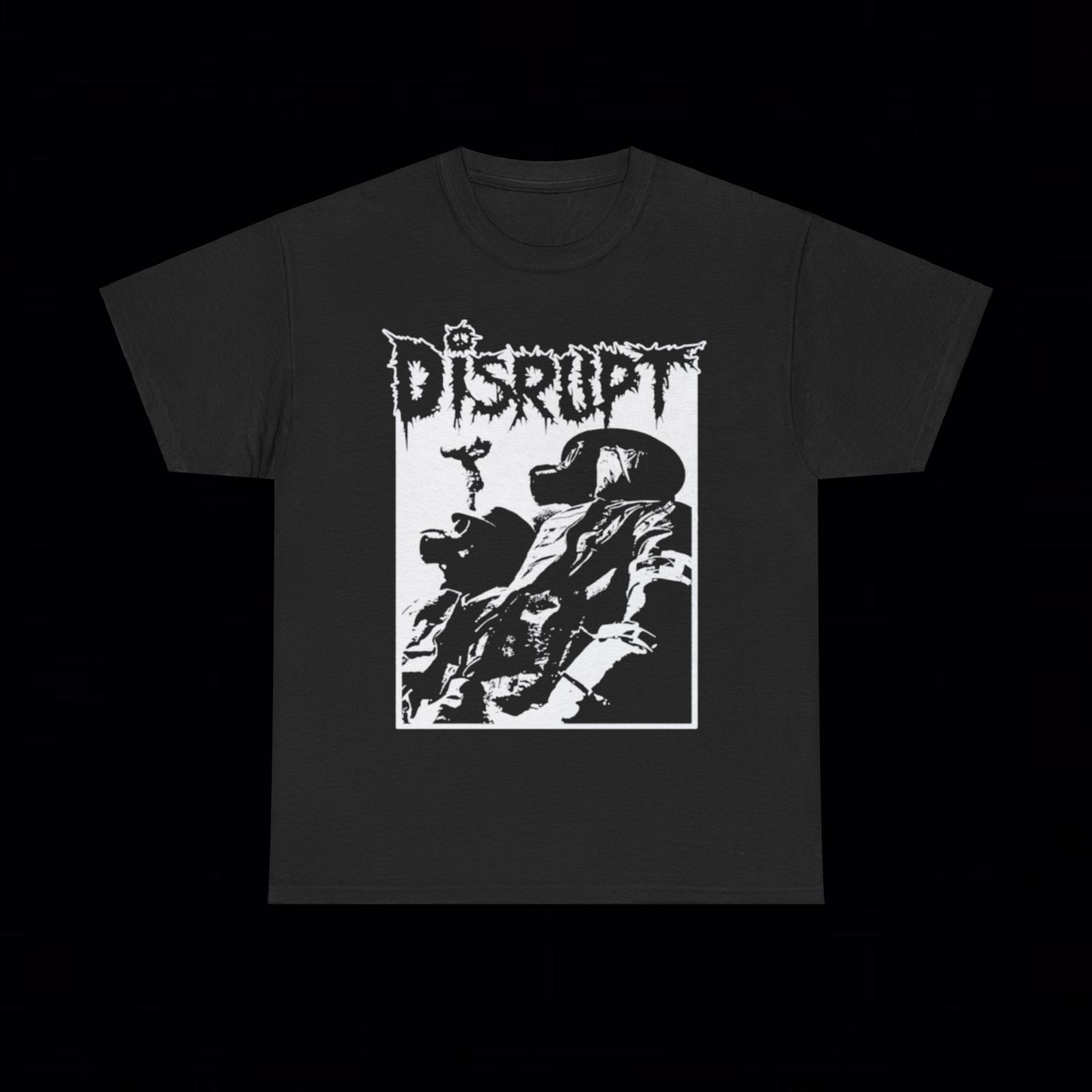 Disrupt T Shirt grindcore crust punk gore mince death metal dystopia vintage emo L