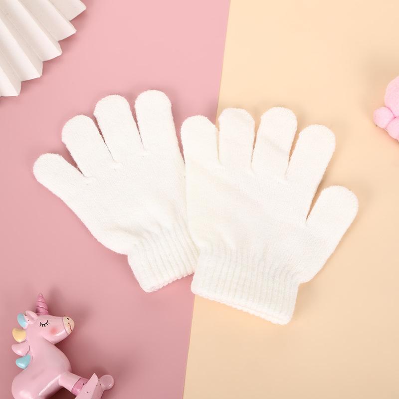 Winter solid color warm and cold gloves knitted gloves student couple cycling gloves