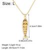 QIKU Fischform Anhänger Halskette Vergoldet mit Kristallauge Inlay Niedliche Kupfer Gliederkette für Party Reise Geschenke