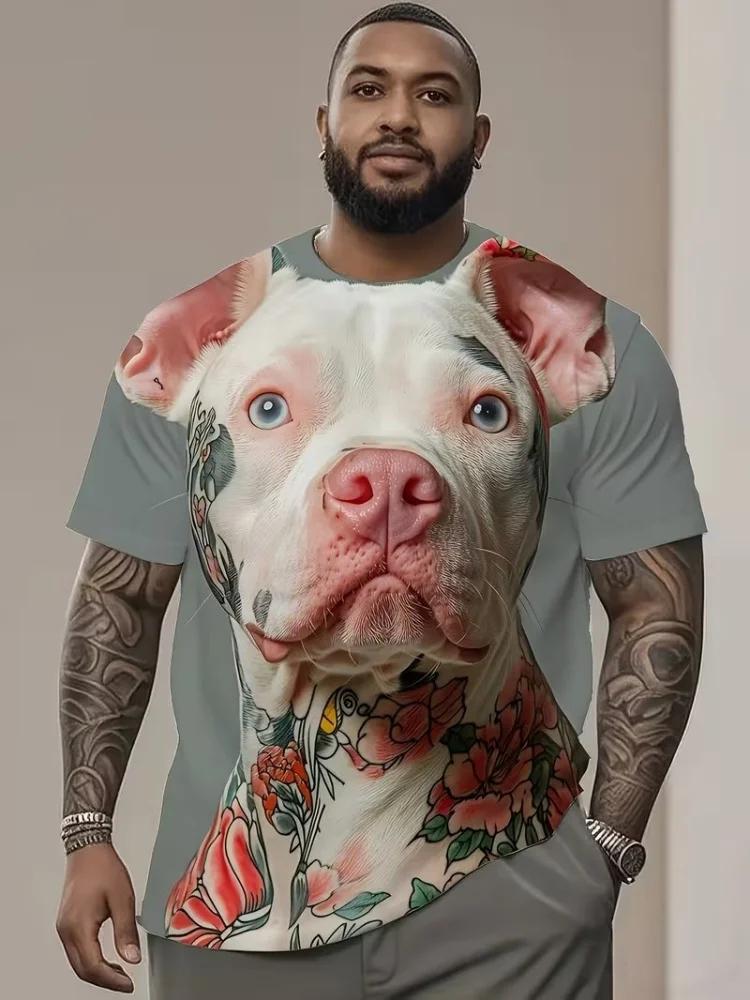 Popular 3D Cartoon Animal Print T-shirt for Men with Fun and Funny Patterns Short Sleeved Tops for Summer Casual O-neck Trendy and Cool Pullover