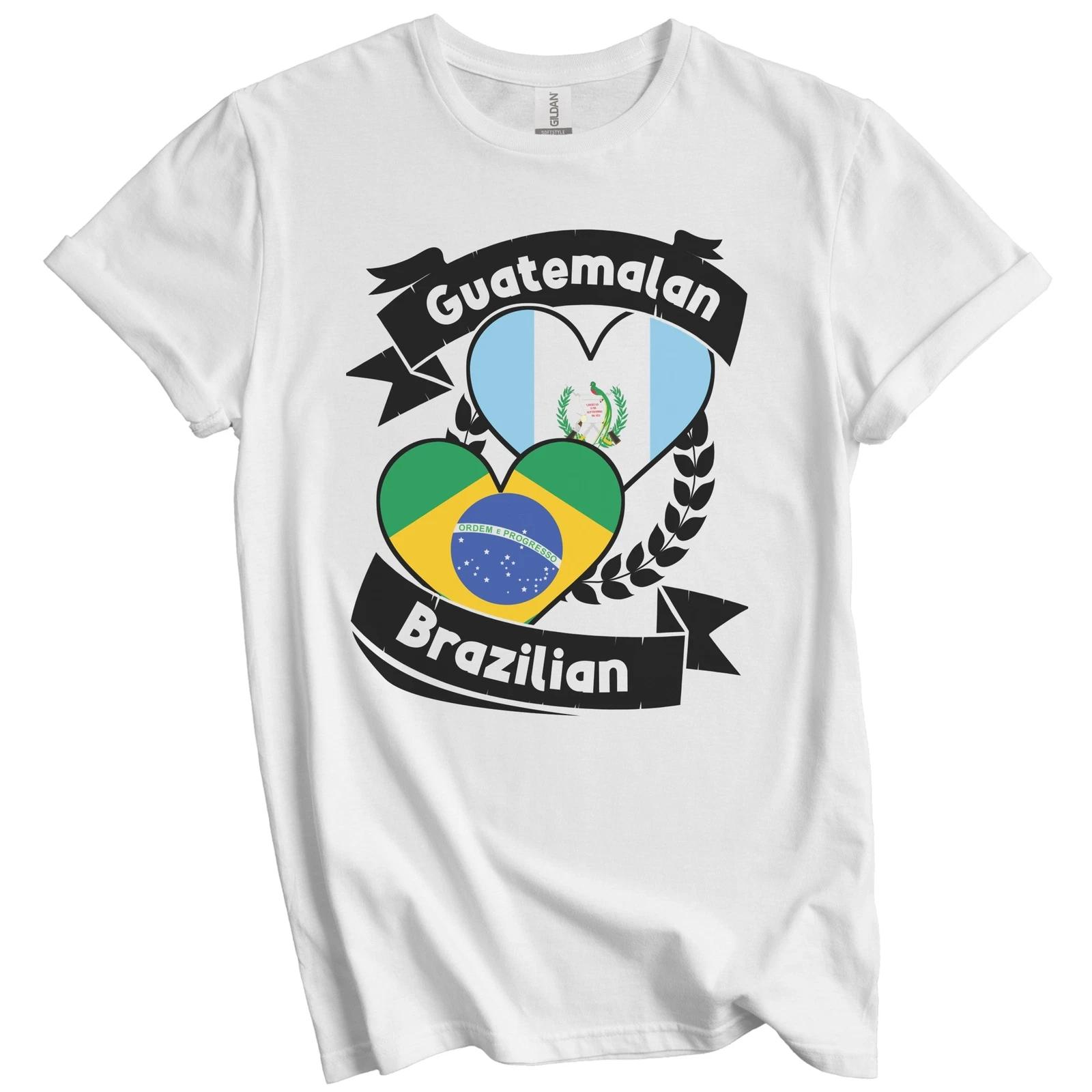 Guatemalan Brazilian Heart Flags Guatemala Brazil T-Shirt S