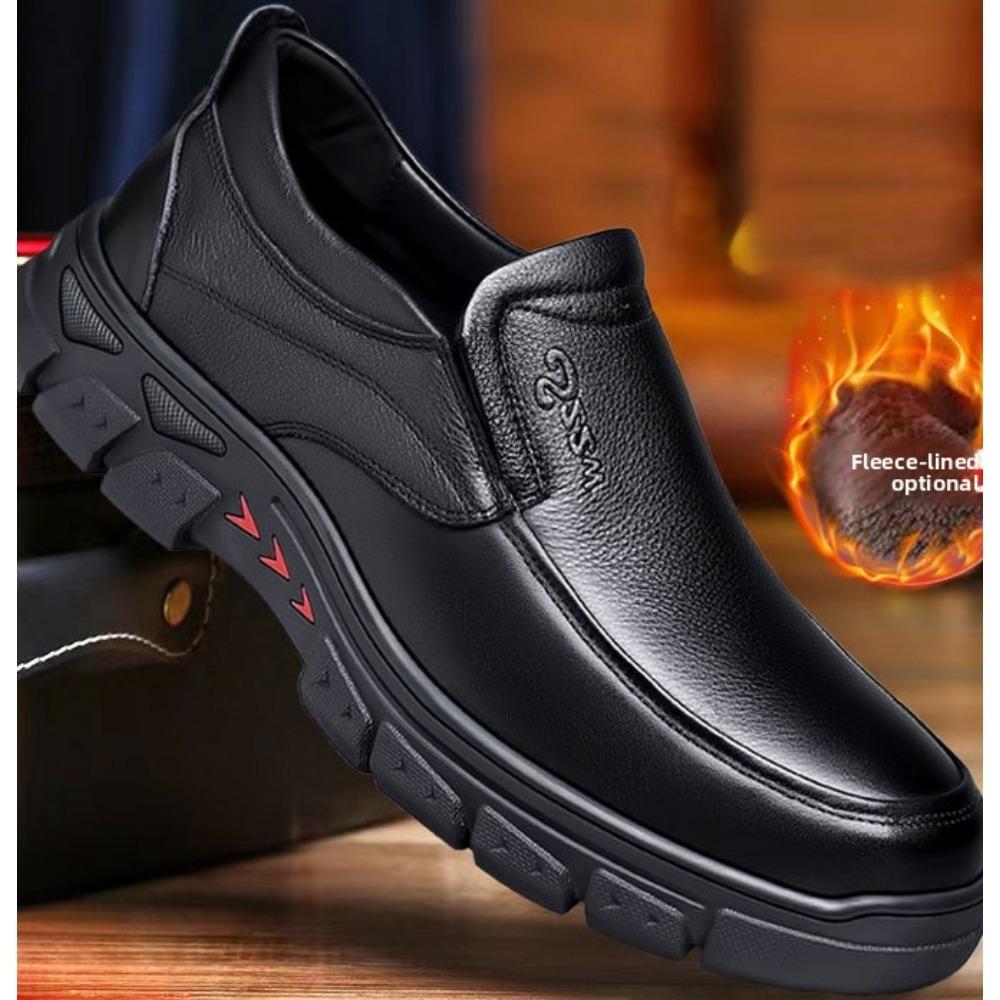 

Туфли из натуральной кожи для мужчин Весна Новые Деловые Повседневные Дышащие Противоскользящая Мягкая Подошва Удобные Туфли для Папы 46