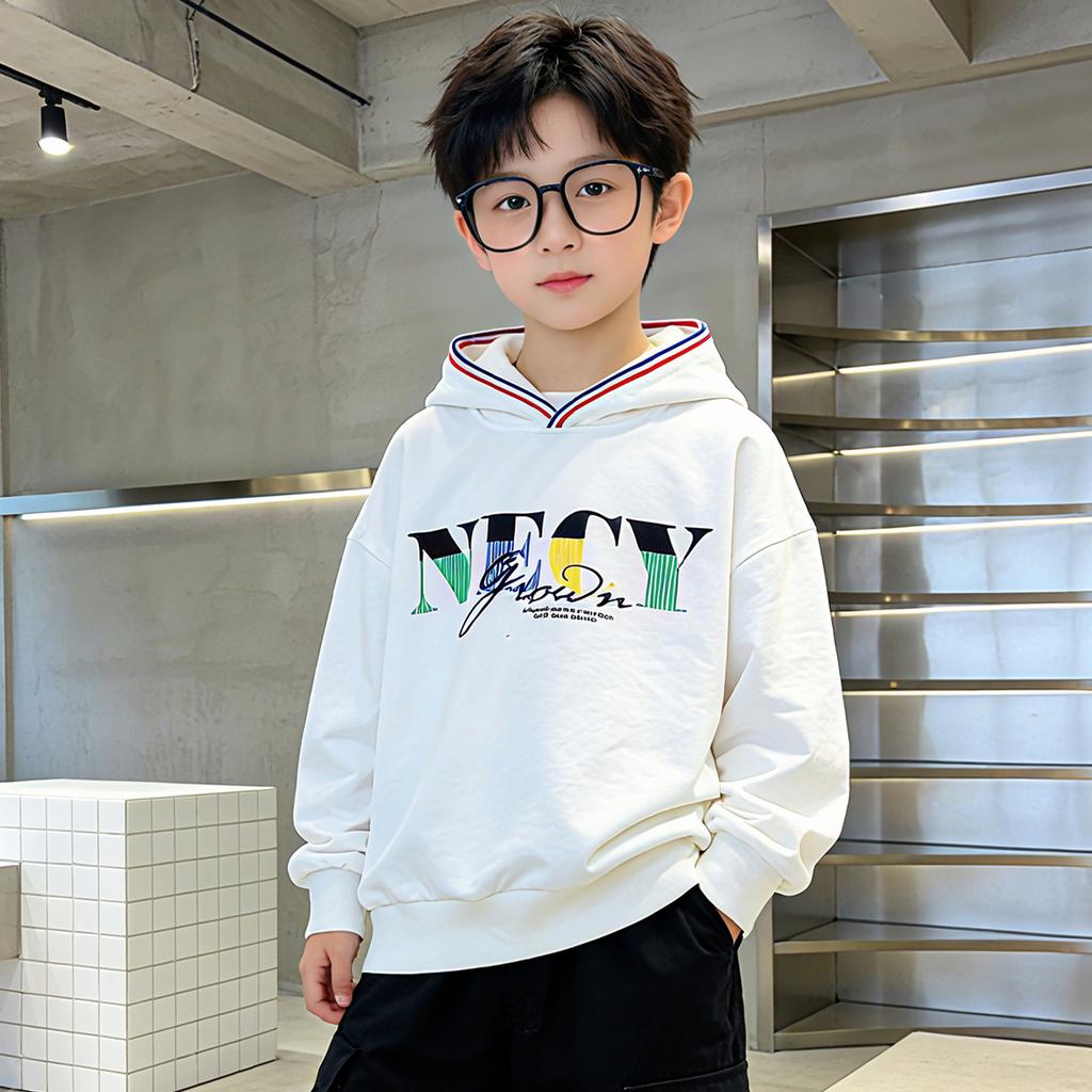 Boys' Hooded Sweatshirt, Spring New Style, Children's Sports Top, Fashionable and Stylish for Boys