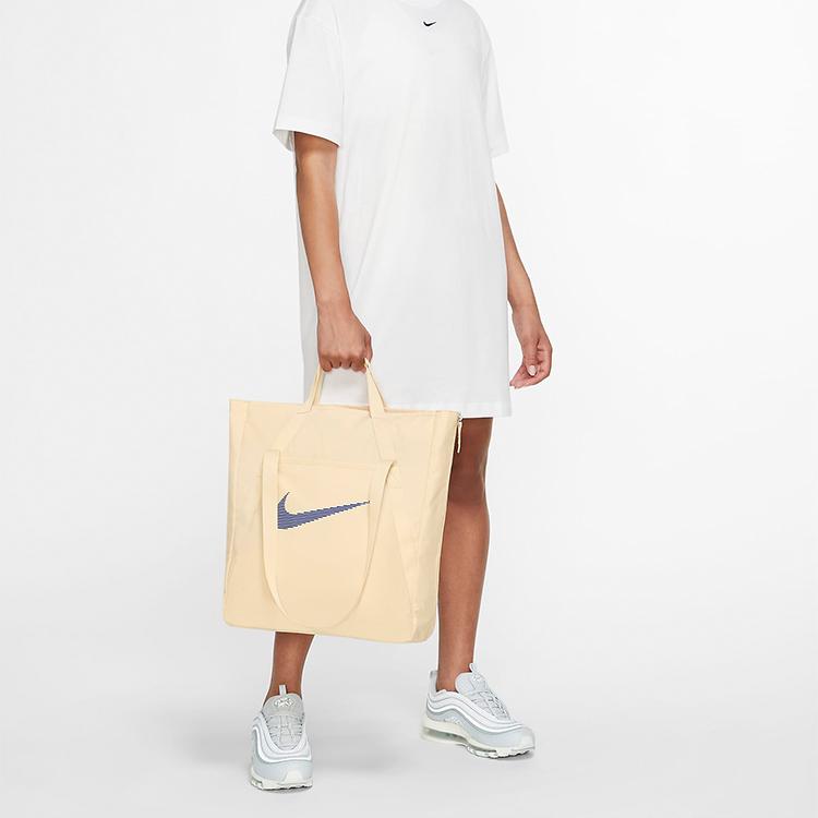 Nike Sports Logo Polyester Tote Bag Shopping Bag Handheld Shoulder Bag Unisex tote bags Yellow DR7217-294