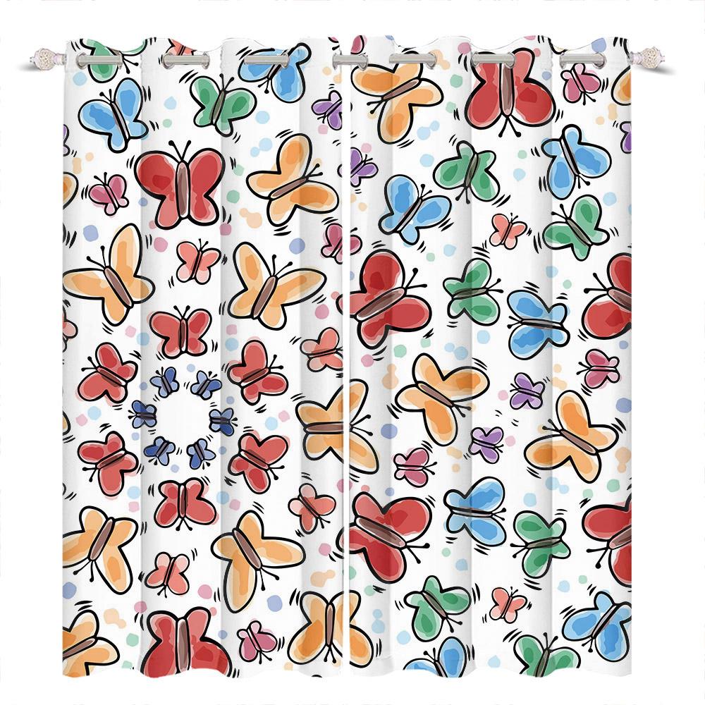 Kids Room Decoration Curtain Cartoon Pattern Whale Unicorn Space Planet Elephant Boy Girl Children'S Bedroom Blackout Curtains