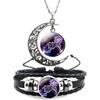 12 Zodiac Constellation Necklace Bracelet Time Gemstone Horoscope Astrology Moon Crescent Necklace for Women Men Birthday Gift Jewelry