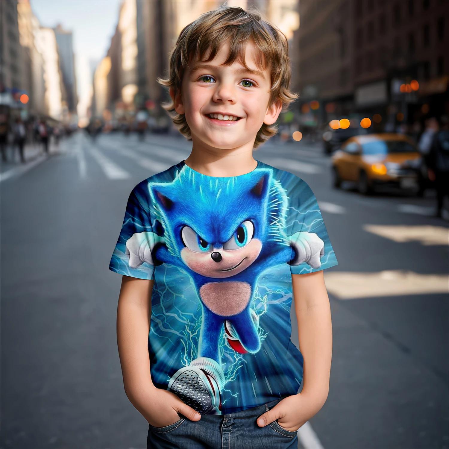 

T-shirt 2025 Children s Clothes Sonic 3D for Kids Boys and Girls Cartoon Printing Animation Cosplay Clothing Accessories 150