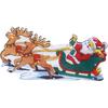 LED Christmas Light Sled Santa Claus Pattern Window Hanging Lamp Battery Powered with Suction Cup