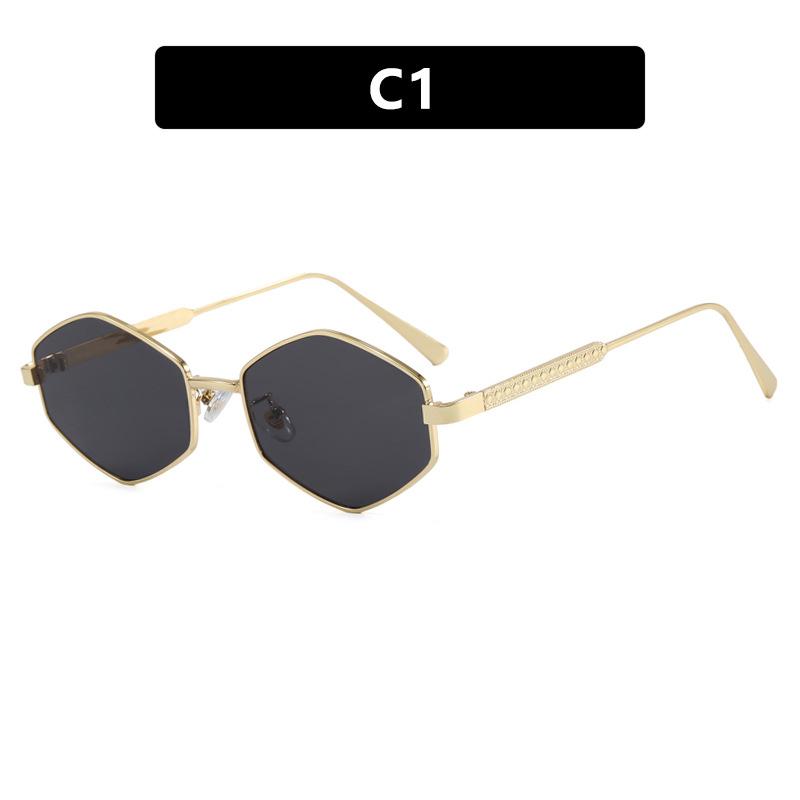 

Rhombic Polygonal Metal Sunglasses Fashion Personality Trend Exquisite Women s Grade Glasses UV Resistant Street Photography