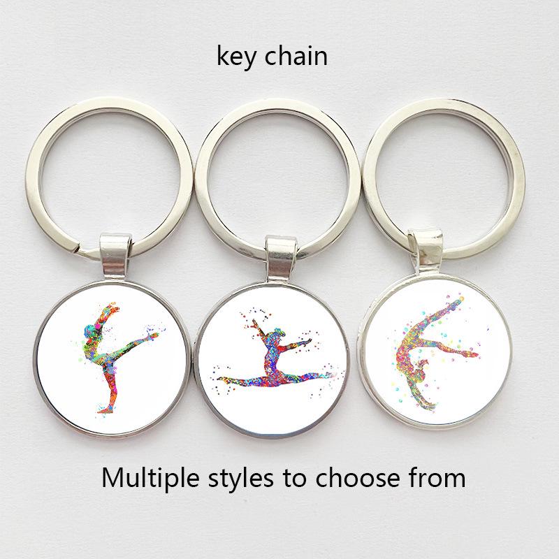 Rhythmic Gymnastics Time Gem Keychain Pendant - Alloy Keyring Ornament Gift